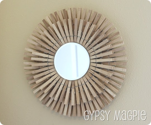 DIY Clothespin Sunburst Mirror inspired by Imparting Grace {Gypsy Magpie}