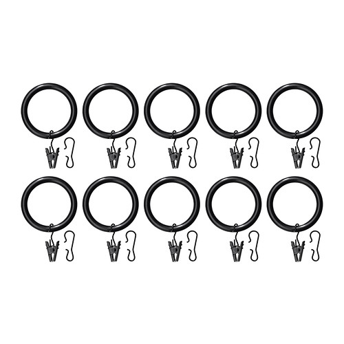 SYRLIG Curtain ring with clip and hook IKEA Create curtain hanging solutions using rings with clips or rings with hooks.