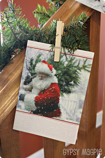 Christmas Card Garland with Closepins {Gypsy Magpie}
