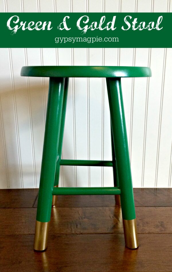 Green & Gold Stool Makeover {Gypsy Magpie}