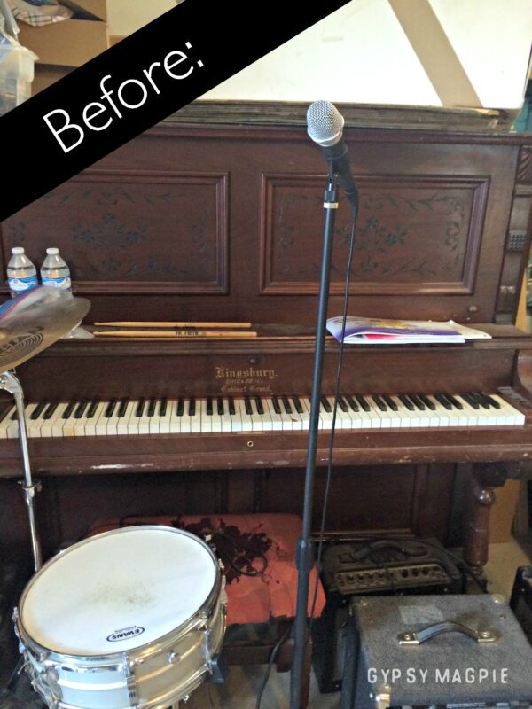 The BEFORE of an antique piano makeover | Gypsy Magpie