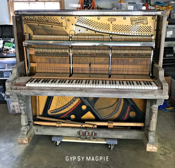 Getting an antique Kingsbury piano ready for a new life | Gypsy Magpie
