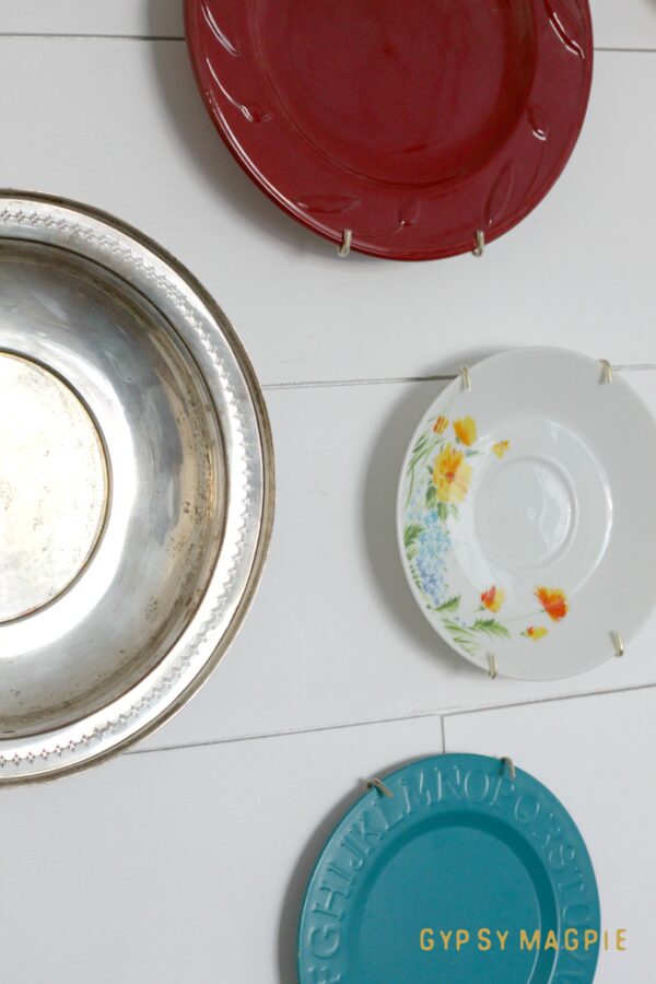 Great Great Grandmother's beautiful floral china adds the perfect pattern to our family history plate wall | Gypsy Magpie