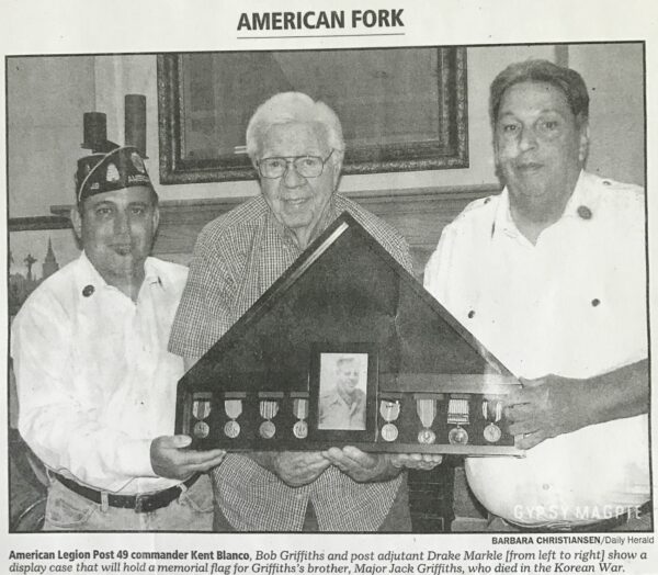 Grandpa and the American Legion worked together to honor Major Jack Griffiths in 2009 | Gypsy Magpie