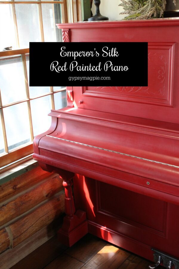 Emperor's Silk red painted piano by Gypsy Magpie