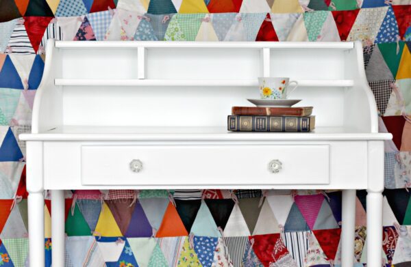This desk has had two different makeovers. Stop by the blog to see all her fun looks! | Gypsy Magpie