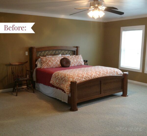 This is what our master bedroom looked like when we moved in 8 years ago. Stop by the blog to see how far it's come. | Gypsy Magpie