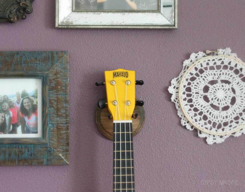 DIY uke hanger in a boho gallery wall | Gypsy Magpie