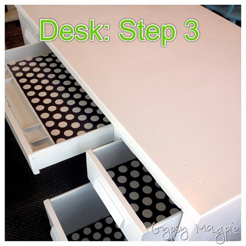 lined desk drawers {Gypsy Magpie}