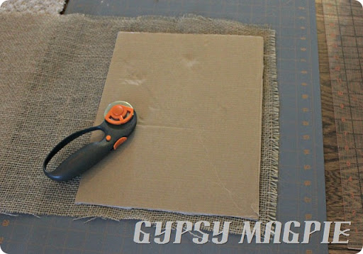 How to make a burlap photo mat {Gypsy Magpie}