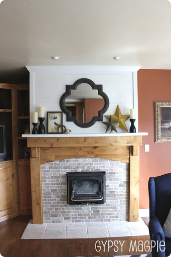 Fireplace Makeover AFTER {Gypsy Magpie}
