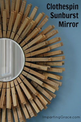 Clothespin Sunburst Mirror from Imparting Grace