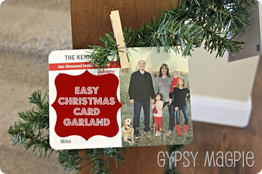 Easy Christmas Card Garland {Gypsy Magpie}