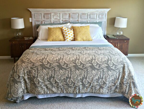 A Custom Headboard from a Vintage Courthouse Wall Panel {Gypsy Magpie}