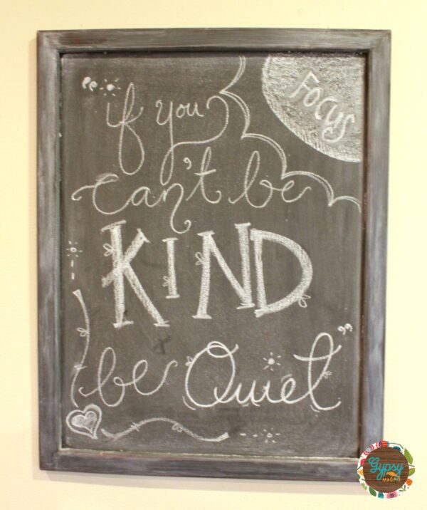 Kindness Chalk Board Art... October Family Focus: Kindness {Gypsy Magpie}