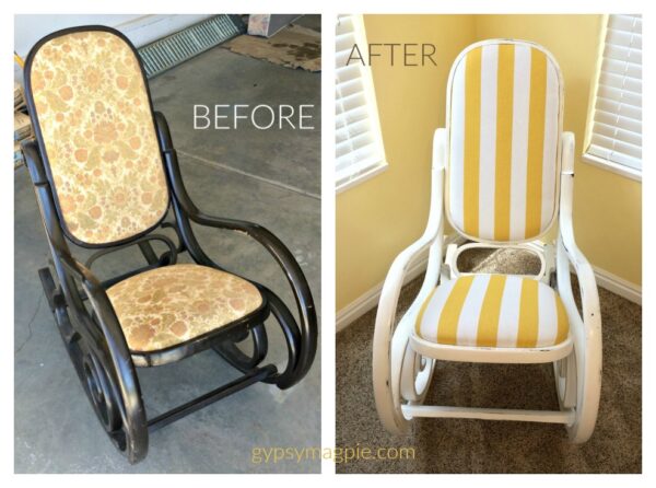 Do you have an old Bentwood Rocker? Come see how this one found new life and new purpose! | Gypsy Magpie