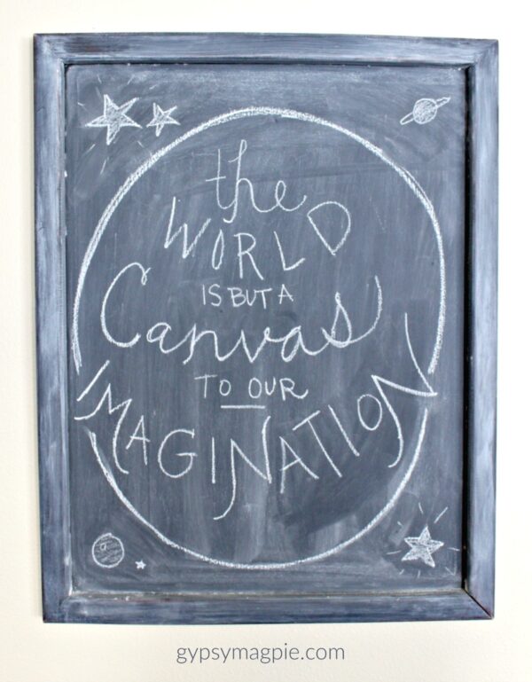 Stop by and see my Top 10 Favorite Projects of 2015 including this fun chalkboard made from an old piece of wall art! | Gypsy Magpie