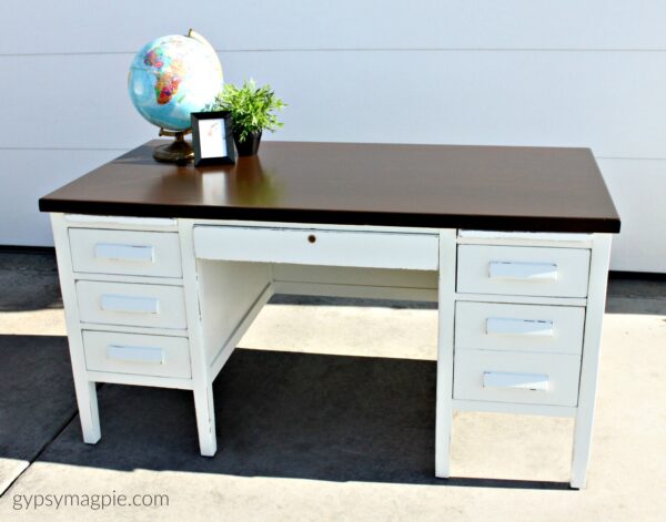 Simple White Banker's Desk After. Come see the before! | Gypsy Magpie