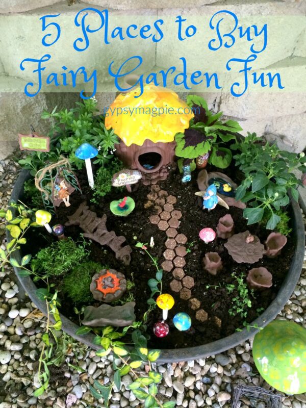 Do you love all things pixie? Sharing our 5 favorite places to buy fairy garden fun, come see! | Gypsy Magpie