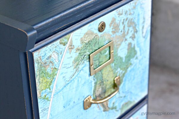 Great hardware, navy blue, and a map. What could be better? | Gypsy Magpie