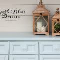 Darling hand painted 9 drawer dresser in 4 Chairs Furniture Wyeth Blue with D. Lawless glass hardware | Gypsy Magpie