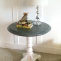 This pretty greywashed pedestal table and her twin turned out so sweet! I love the classy farmhouse look. | Gypsy Magpie