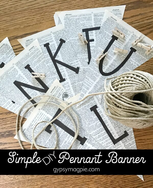 Got 10 minutes and an old book? Make a quick and simple pennant banner! | Gypsy Magpie