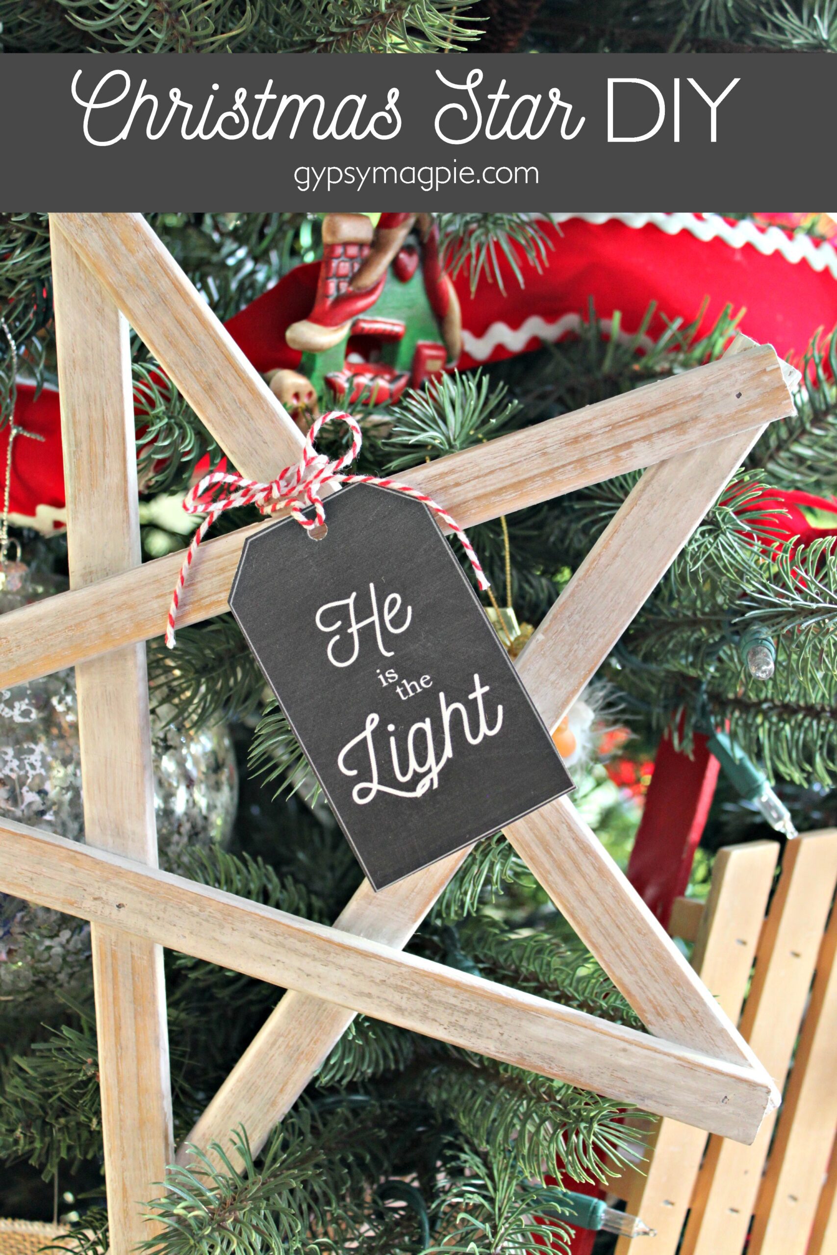 Christmas Star DIY plus Free Printable Gift Tag to Light the World this Christmas!
