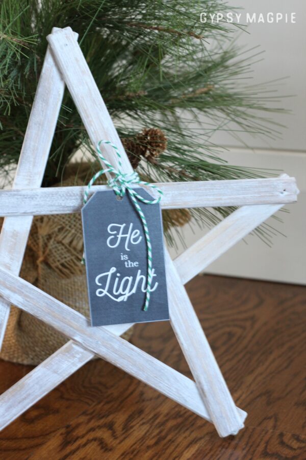 Find this Free Printable Gift Tag plus instructions for a Christmas Star DIY at Gypsy Magpie!