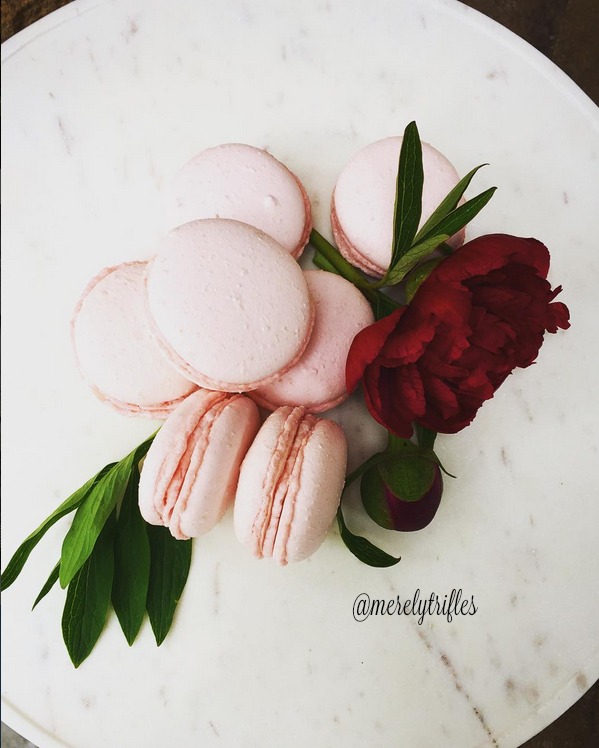 Raspberry Macarons made by Melissa of Merely Trifles