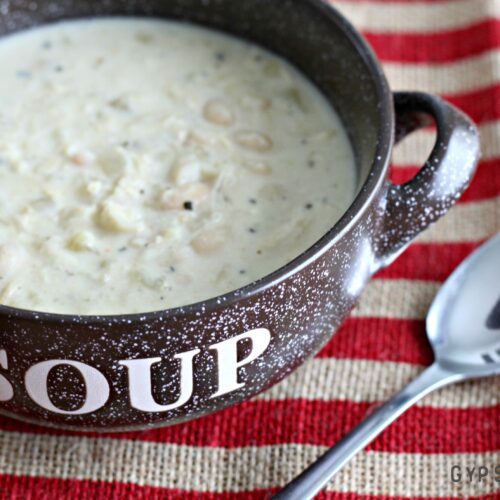 A big hot bowl of my Grammy's Creamy White Chili is perfect for a cold winter night! | Gypsy Magpie