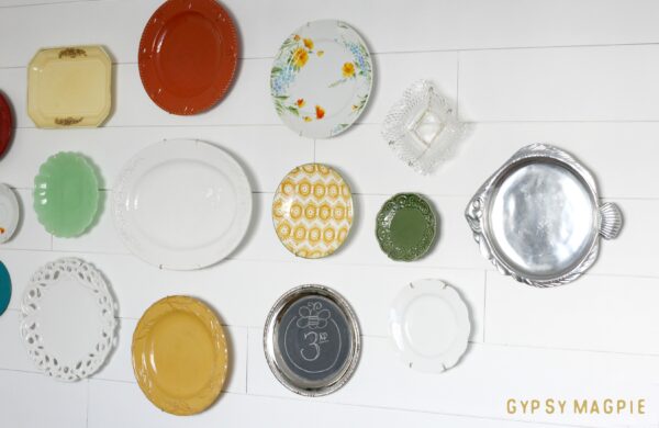An eclectic family plate wall FULL of stories! | Gypsy Magpie
