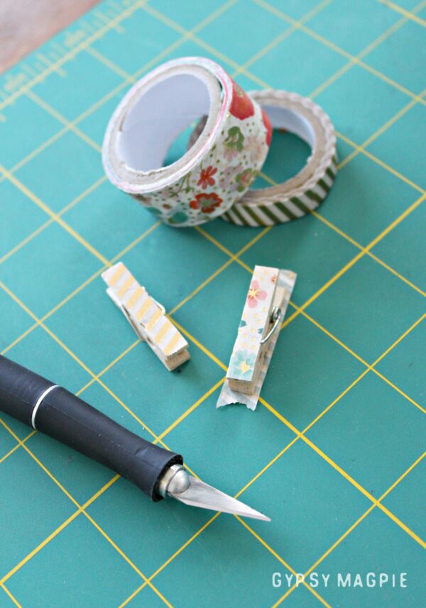 Supplies for a 5 minute washi tape bookmark | Gypsy Magpie