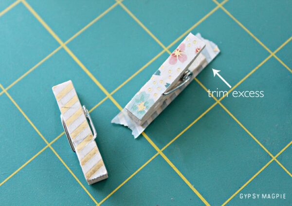 Make a cute little bookmark with a mini clothes pin and some washi tape! | Gypsy Magpie