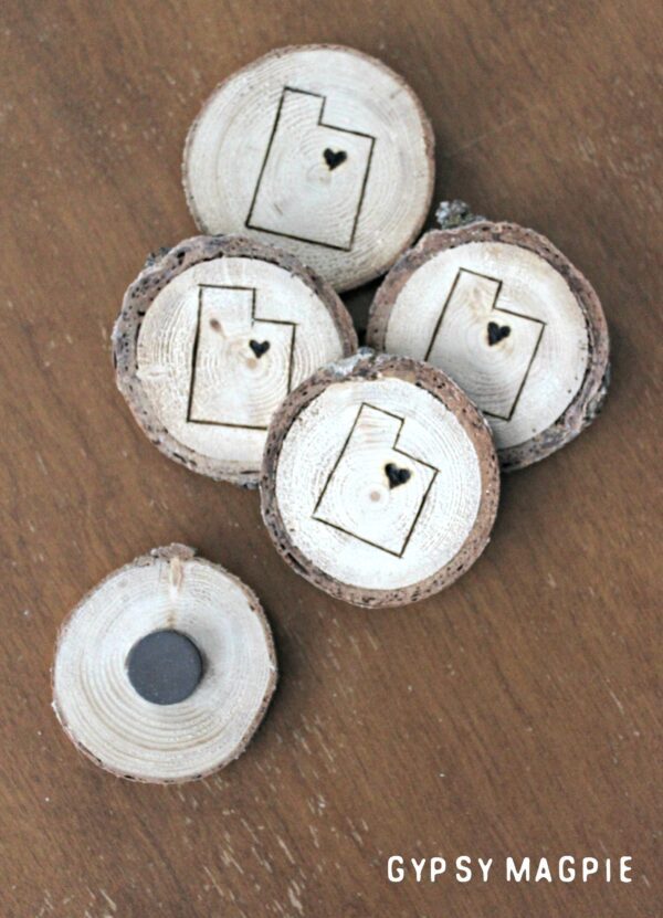 Aren't these wood slice magnets beUTAHful! | Gypsy Magpie