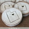 These beUTAHful wood slice magnets are simple to make and so cute! Stop by the blog to see what we did. | Gypsy Magpie