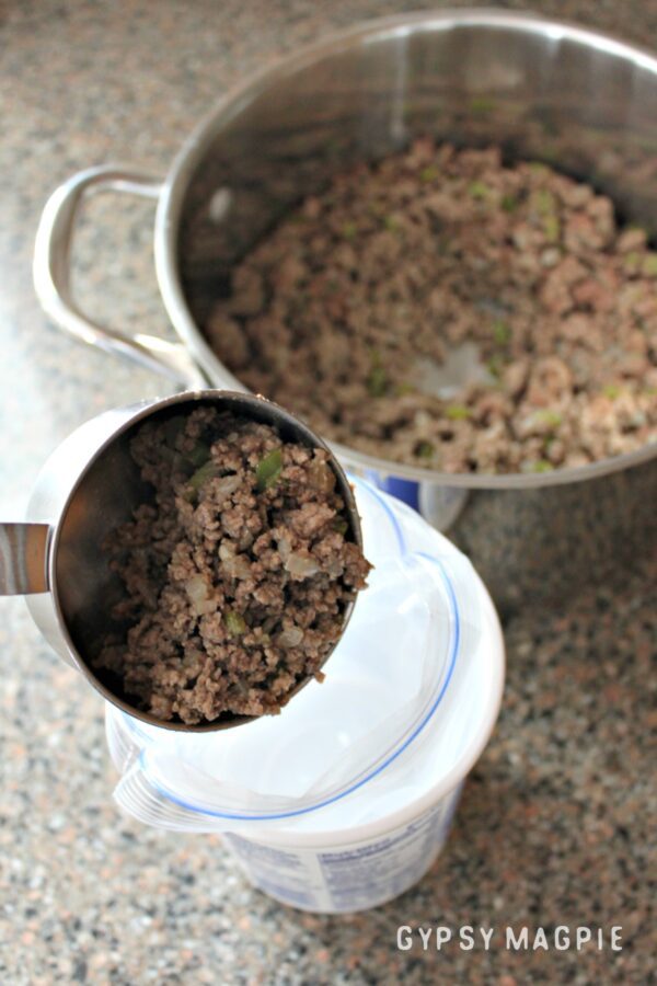 Meal prep is easy when you've got Hamburger Gravel in your freezer! | Gypsy Magpie