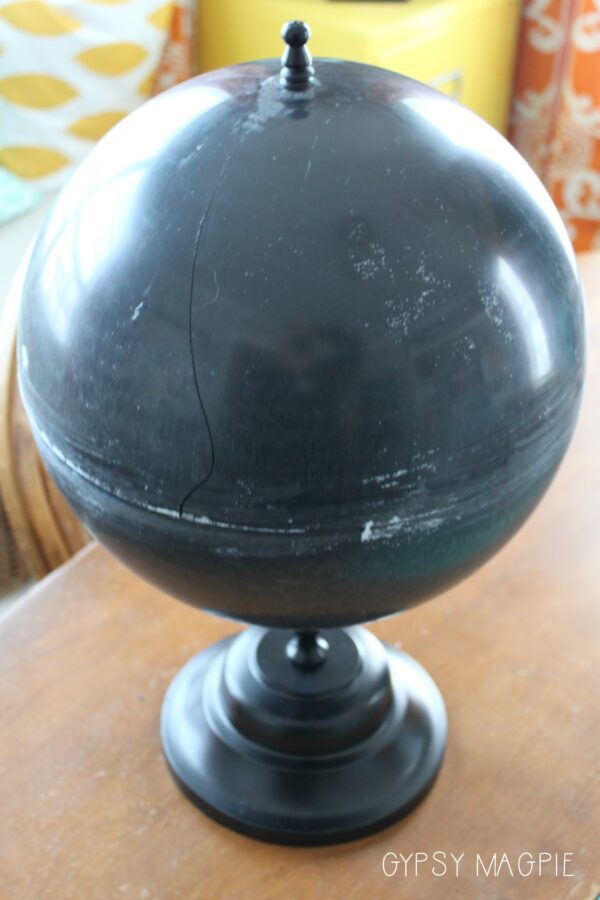 This sorry excuse for a globe got a makeover. Come see the after! | Gypsy Magpie