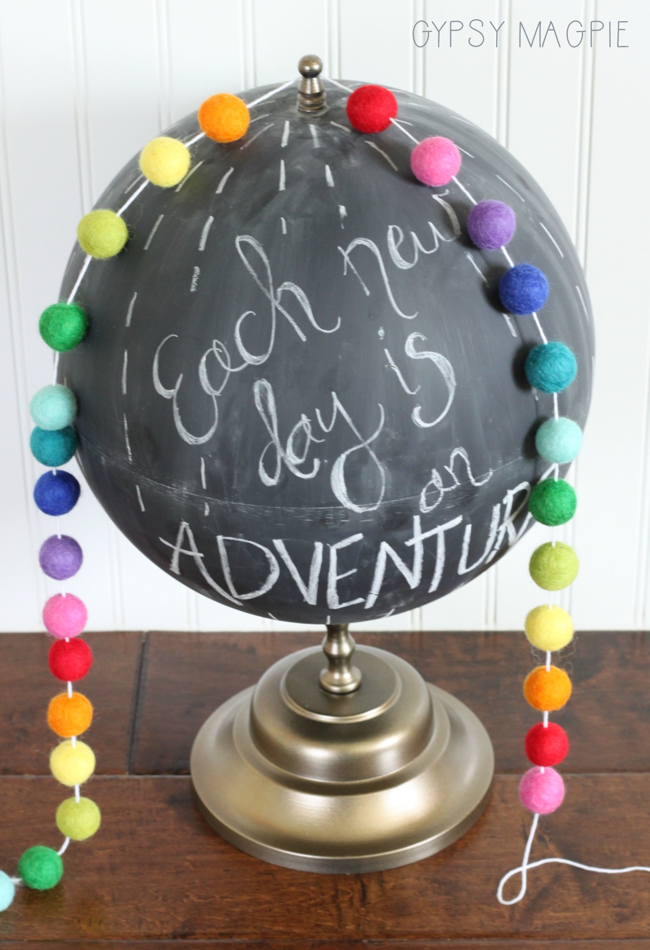 Inspire My Creativity DIY Chalkboard Globe Gypsy MagpieGypsy Magpie