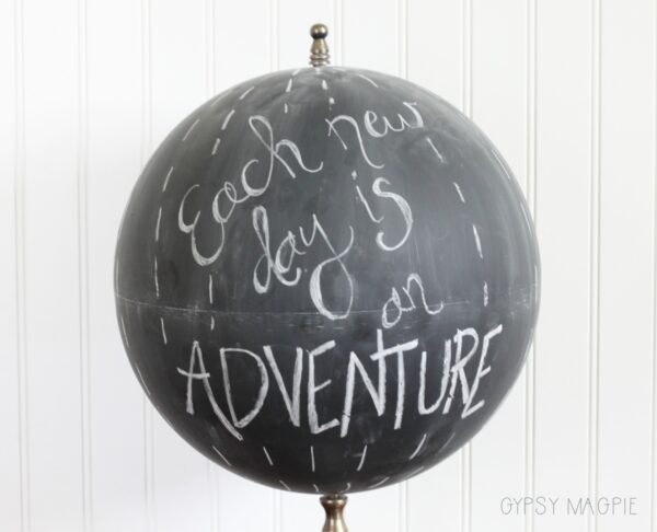 This chalkboard globe is so handy! Perfect for parties, booth signage, and home decor! | Gypsy Magpie