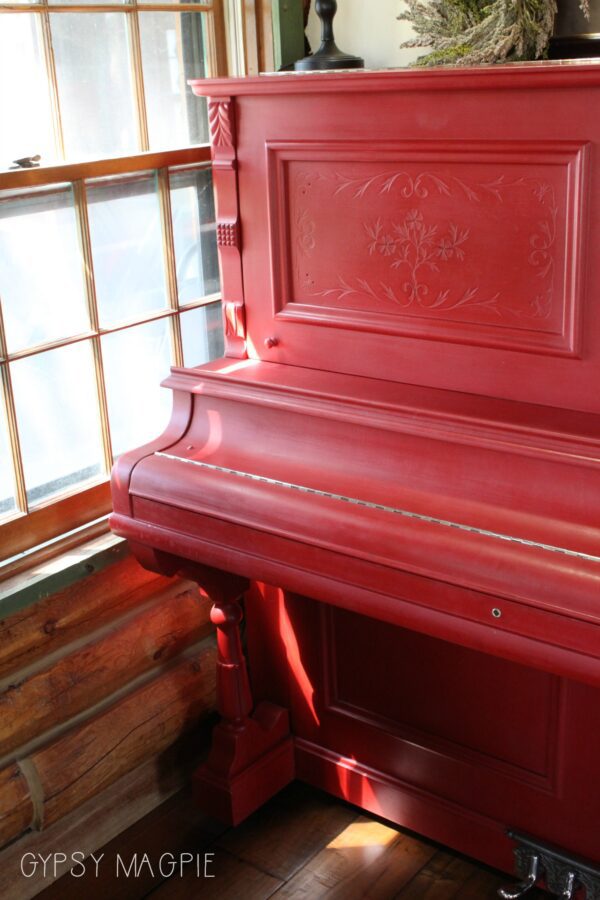 Gorgeous antique piano painted in Emperor's Silk | Gypsy Magpie