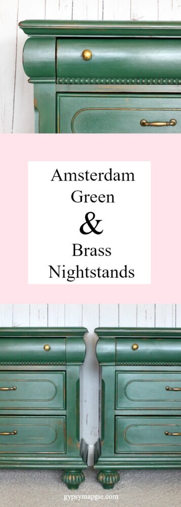 Amsterdam Green & Brass Nightstands | Gypsy Magpie
