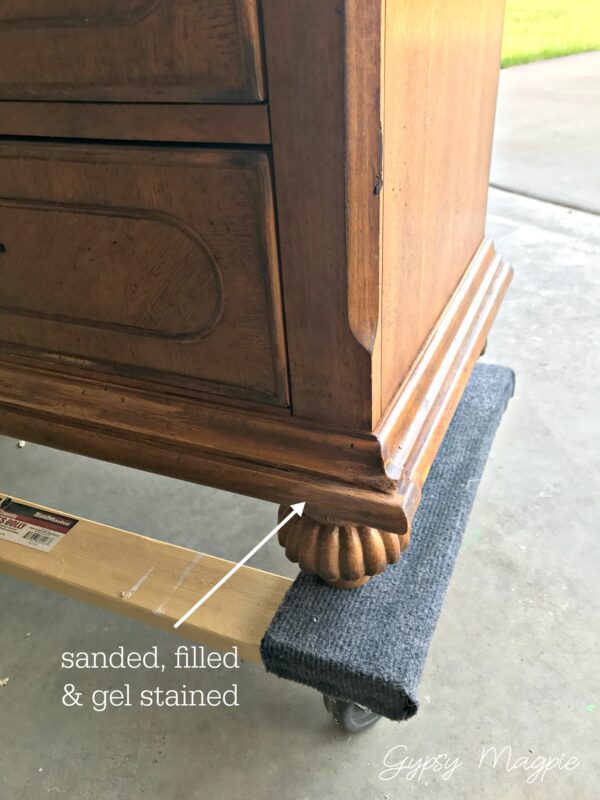 Come see how this chewed up nightstand looks now! | Gypsy Magpie