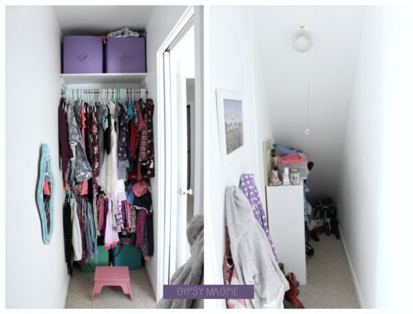 This funny angled closet space needs a major overhaul. This project could be over my head! | Gypsy Magpie