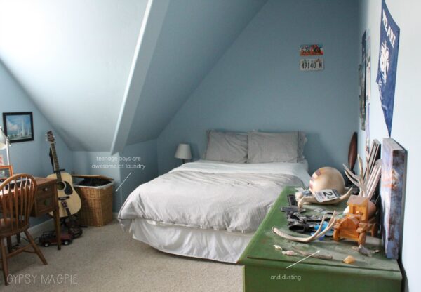 This once little boy's room needs to be manned up a bit for the teenage boy now living here. | Gypsy Magpie