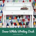 Snow White writing desk. Stop by the blog to see the before, after, and after! | Gypsy Magpie