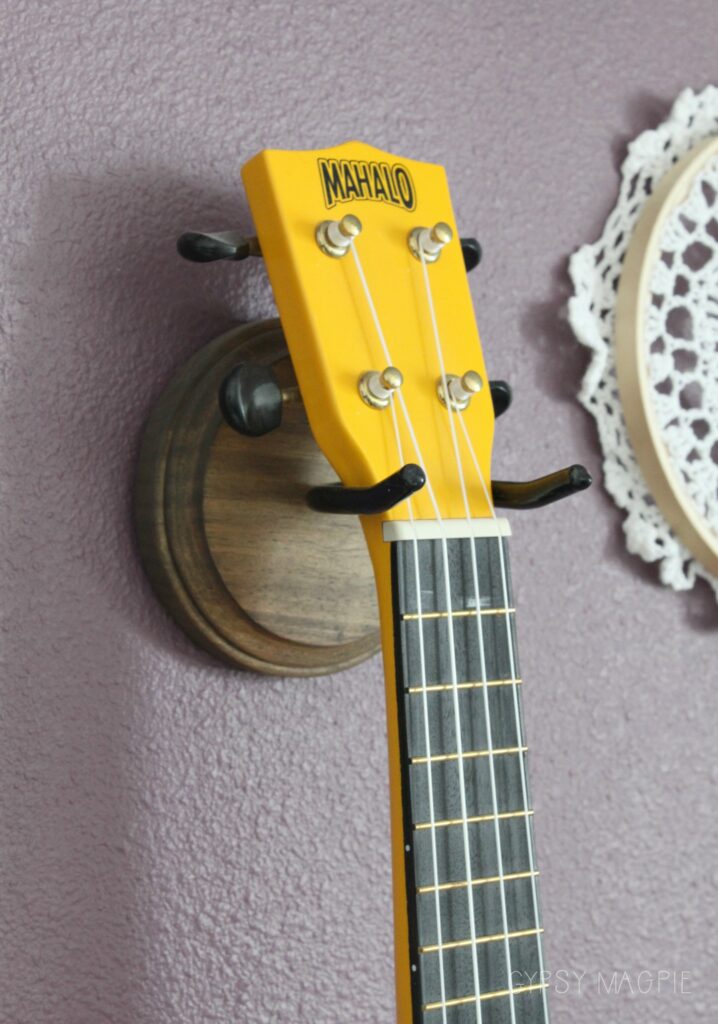 This DIY uke holder couldn't be more simple to make! | Gypsy Magpie