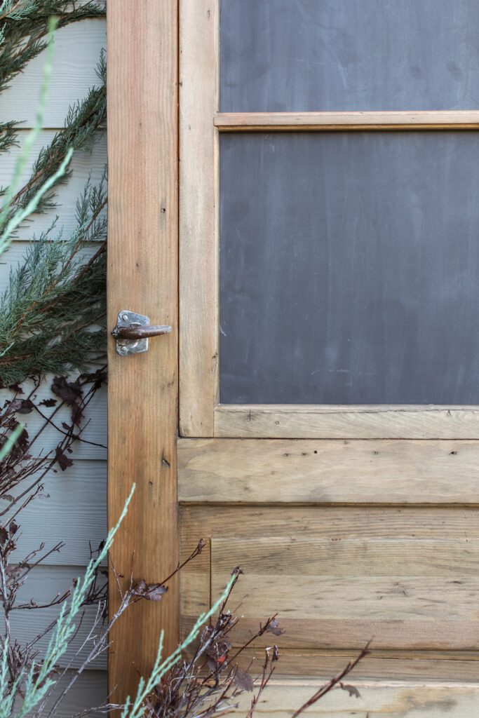 weathered screen door with chalkboard | gypsy magpie