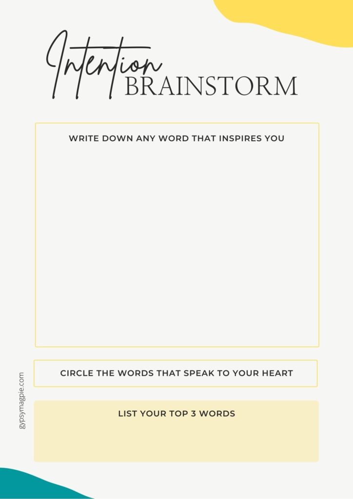 Trying to decide your one word or Intention for 2021? Here's a free brainstorming printable to help! | gypsy magpie