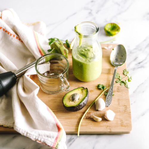 Simple dressing made from avocados